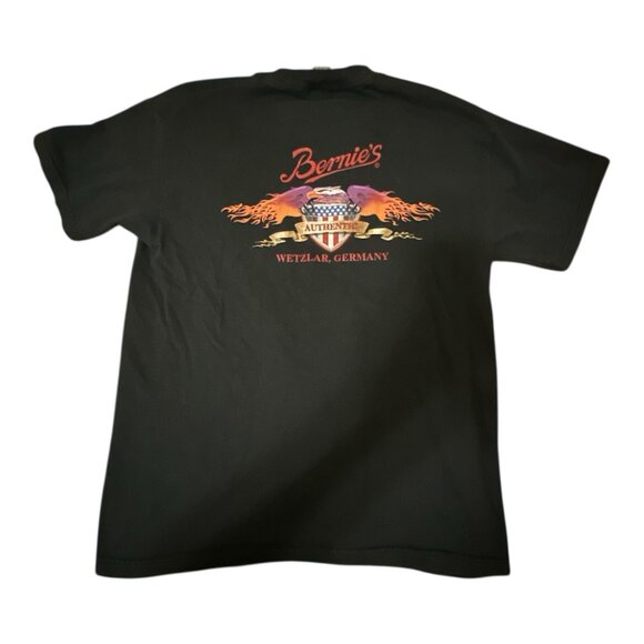 Vintage Harley Davidson Shirt Mens L Black Wetzlar Germany Skull Bernies - Picture 2 of 5